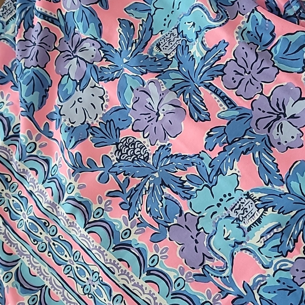 Lilly Pulitzer Bingham Midi Dress Soleil Pink Palm Parade Engineered - Picture 12 of 13